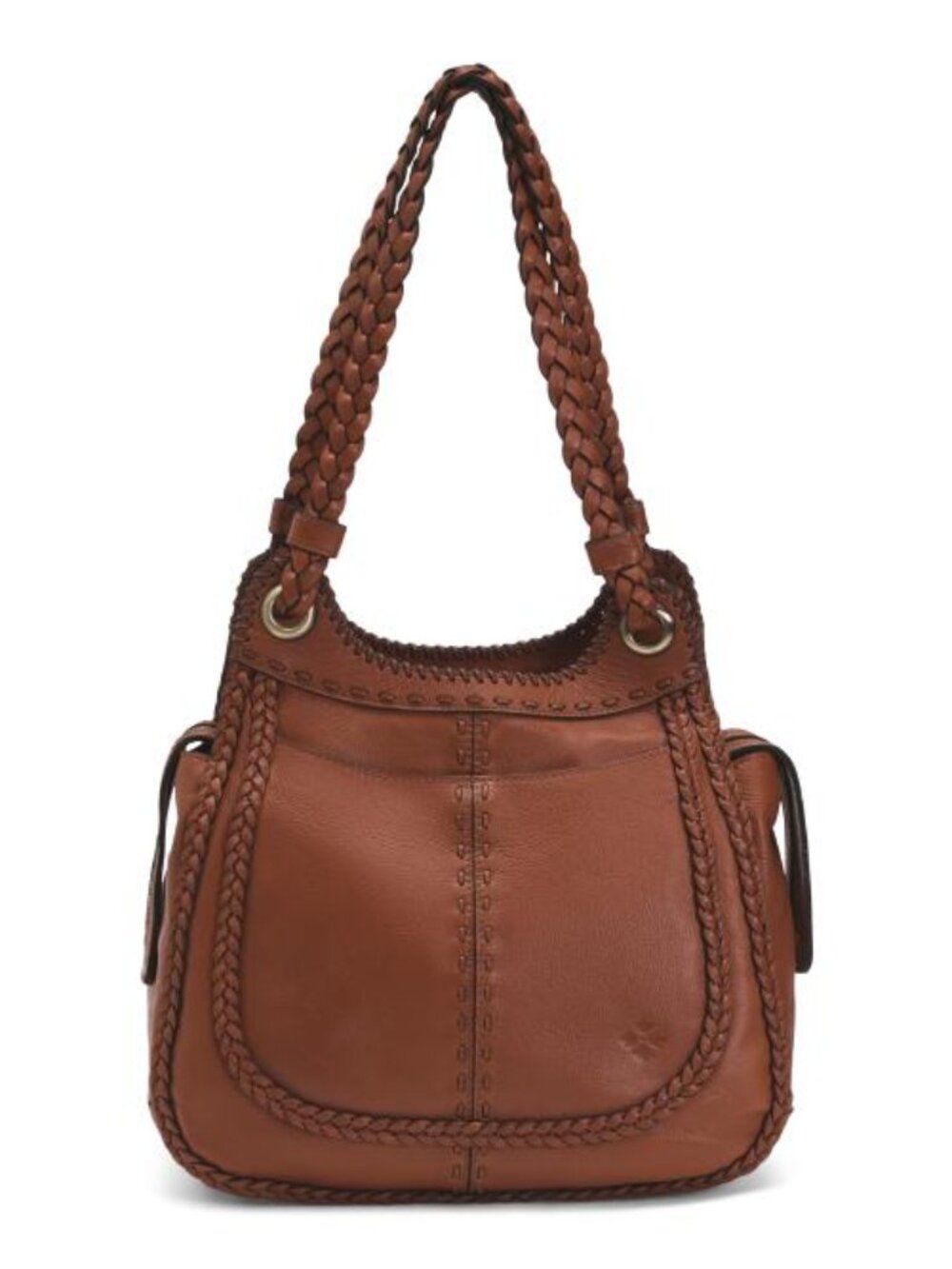 PATRICIA NASH DISCOVERY Leather Adria Satchel With Outer And Inner Pockets